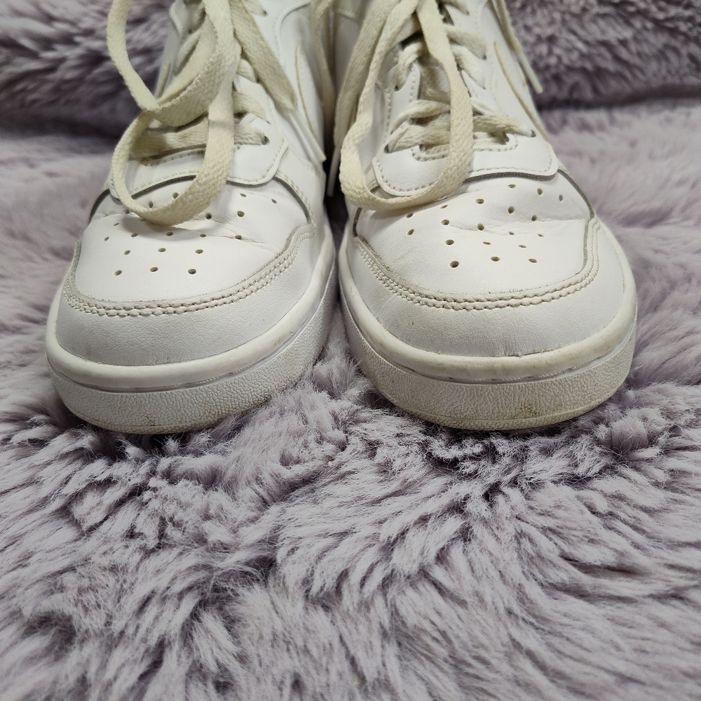 Nike Air Force 1 Mid White Leather Lace Up Shoes Size 6 - Picture 4 of 11